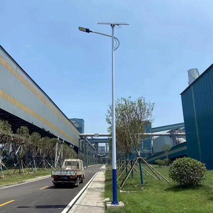 HTY Steel Heat-Dip Galvanized Solar Street Lamp Poles 12-16m Length 200km/h Wind Resistance for Rural Roads Industrial Parks