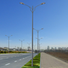 LED street light poles with single/double arms, 8-12m height options.